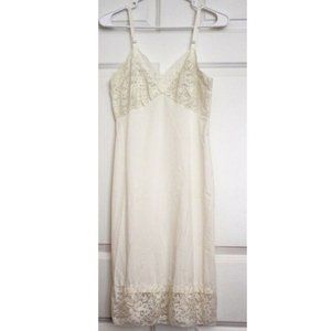 Van Raatle Nylon Lace Midi Slip Dress Nightgown Women's Sz 32 Y2K Sexy Romantic